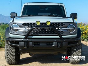 Ford Bronco Bull Bar - Front - Factory Bumper - ZROADZ - Standard - 4in Round White LED